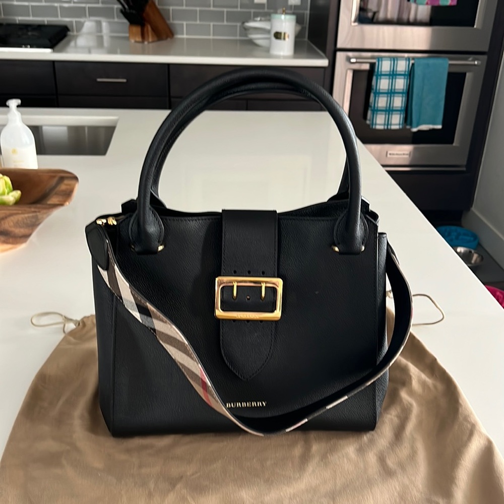 Burberry Black Satchel with Gold Accent